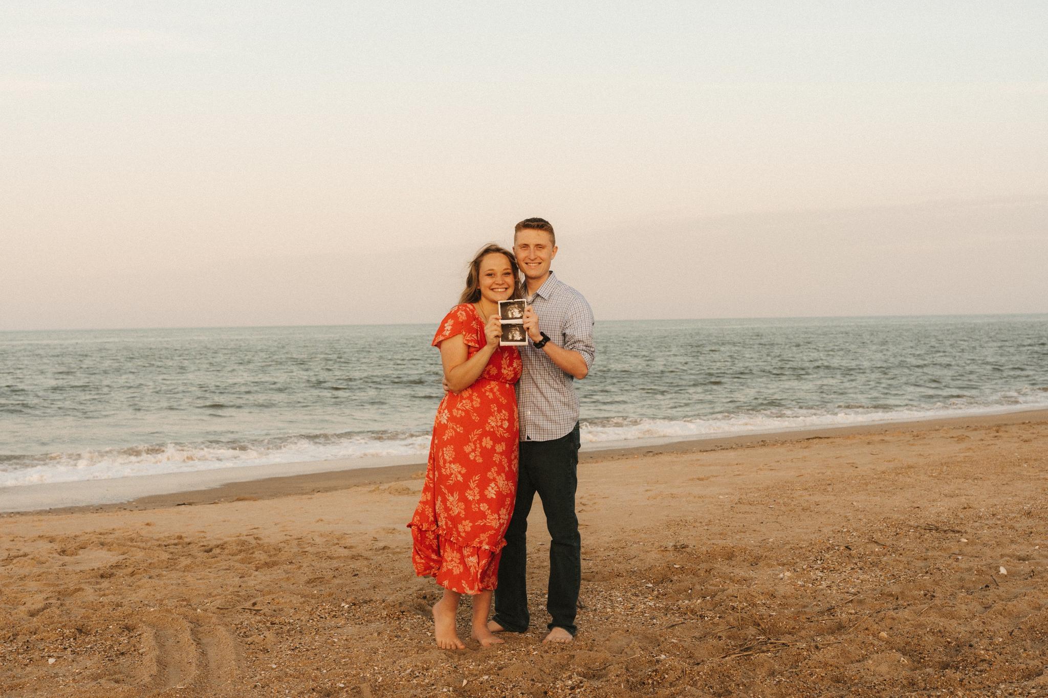 Baby Announcement Session at Cape Henlopen State Park
